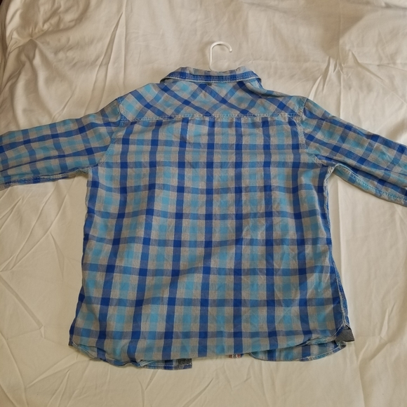 Dark blue/light blue/gray Long-Sleeve Button-Down - Picture 3 of 4